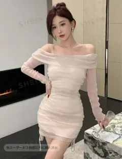 SHEIN dazy オフショルダーフリル ボディコンドレス ワンピース s