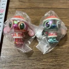 リロ&スティッチ　ぷらぷらマスコットフィギュア2種　サンタクロース　エンジェル