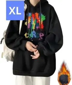 ブラック　XL パーカー メンズ　裏起毛　秋服