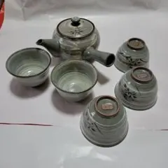 たち吉 急須&湯飲み５客セット 花模様 ベージュ 橘吉 TACHIKICHI