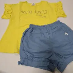 SLAP SLIP Tシャツとデニムショートパンツセット 120