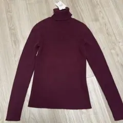 【新品未使用】　ラルフローレン　タートルネックセーター　ボルドー　サイズM