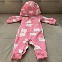 カーターズピンクの動物柄ロンパース