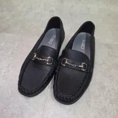 CIRCLE サークルローファー★シルバー金具ビット付きLサイズ黒色合皮革★美品