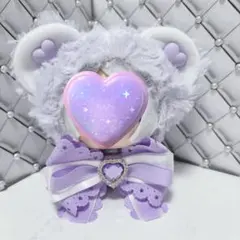 ちびぐるみ(10cm.11cmぬい)向け ぬい服 着ぐるみ 紫 紫担当 くま