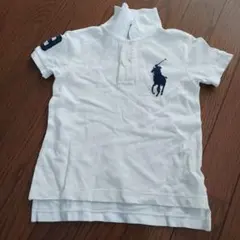 ホワイト ポロシャツ 馬のロゴ 3エンブレム　100サイズ