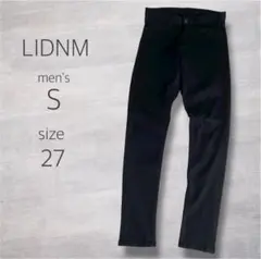 LIDNM スキニーデニム 27インチ S ブラック 日本製 ストレッチ 足長のサムネイル