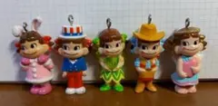 中古　ペコちゃんミニチュア人形各種5体