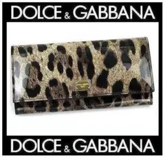 新品　ドルガバ　BI0087 A1922　２つ折り長財布　レオパード柄