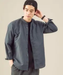 green label relaxing CSM イージーリネン バンドカラー