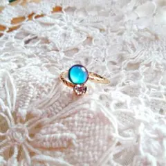 チェコ ヴィンテージガラスしゃぼん玉リング　/アトリエナルセ　北欧暮らしの道具店