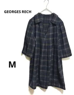 美品 ジョルジュレッシュ ワンピース 秋冬 チェック ウール混 クラシカル M