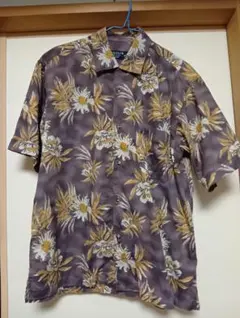 レナウン 花柄 半袖シャツ L　かりゆしウエアのサムネイル