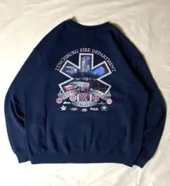 GILDAN スウェット usa L 紺 消防ロゴ USA古着 - メルカリ