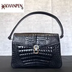 【KWANPEN】クワンペン クロコダイル 黒 ゴールド金具 ワンハンドルバッグ
