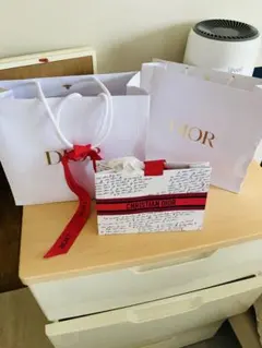 DIOR ショップ袋 ホワイト レッド 3枚