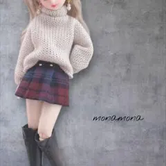 22cmドールハンドメイド服☆ニット＆スカート２点セット