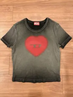 DIESEL ハートプリント Tシャツ グレーのサムネイル