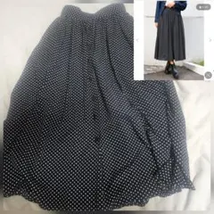 dazzlin　フロントボタンスカート　サイズフリー　ドット柄
