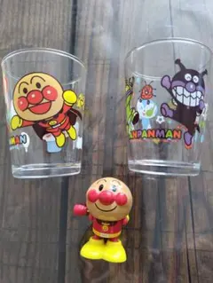 アンパンマン グラス 2個セットとフィギュア