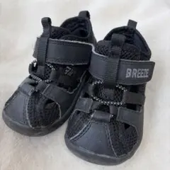 BREEZE×IFME ブラック サンダル 14.0cm