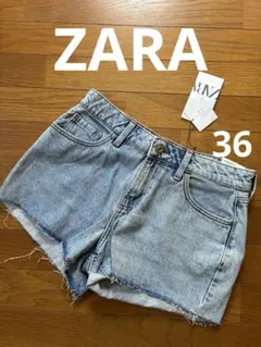 ZARA ライトブルーデニムショートパンツ