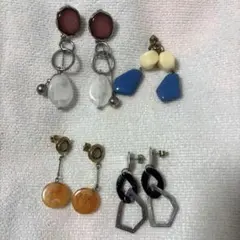 大ぶりピアス　4点セット
