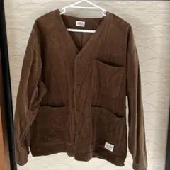 ブラウン コーデュロイ カーディガン Mサイズ