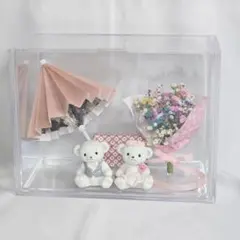 ぬいぐるみと花束のディスプレイセット