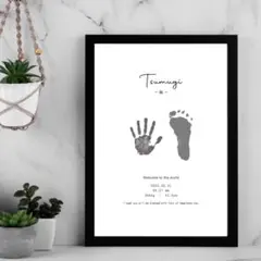 【２枚セット】 命名書 手形 足形 誕生日 一歳 ハーフバースデー .688