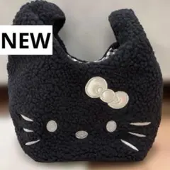 ハローキティー　猫の顔デザイン トートバッグ ブラック　キティーちゃん