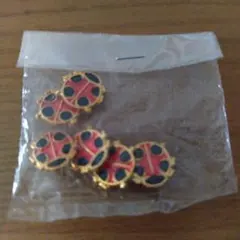 てんとう虫 ボタン 6個セット