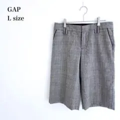 ギャップ/ハーフパンツ/千鳥柄グレンチェック/5分丈/ウール100%/L/グレー