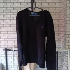 Polo Ralph Lauren　メンズ　ブラック Vネック セーター L