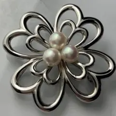 タサキ あこや真珠 パール ３粒 ブローチ/ペンダントトップ 2way