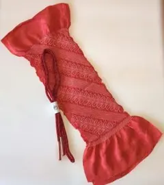 新品　帯揚げと帯締めのセット　朱色
