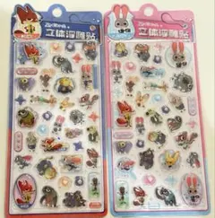 ぷっくりシール　立体シール　３Dシール　海外正規品　ズートピア2点