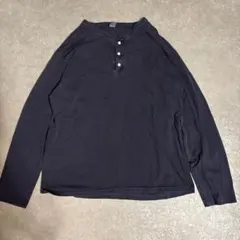Good On ヘンリーネック XL フェード 墨黒 ビンテージ 古着