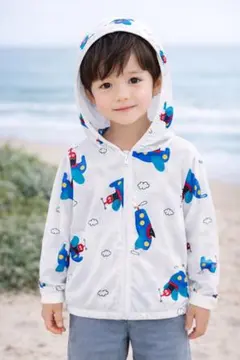 キッズ UVカットパーカー フード付き 7T/130cm