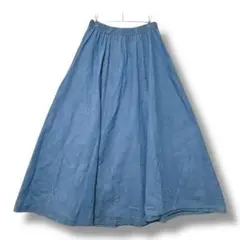 レディース　デニム　ロング　スカート　スタッズ　アメリカ製　Ｆ　フレア