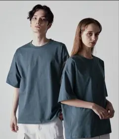 CLEL ビッグシルエット Tシャツ ブルーチャコール