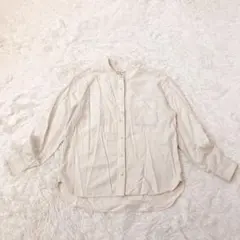 MUJI 無印　洗いざらしオックススタンドカラーシャツ　綿100% きなり　S