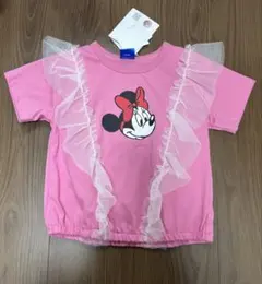 新品　ディズニー Disney ミニーマウス 半袖 フリルTシャツ　100cm