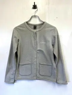 古着 モンベル カーディガン レディース グレー ロゴ刺繍 シンプル M 9号