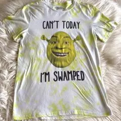シュレック tシャツ M DreamWorks ドリームワークス ダイダイ柄