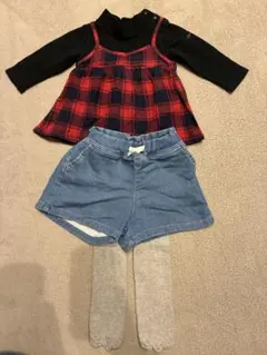 ベビー服 裏起毛トレーナー80㎝ ショートパンツ90㎝ レギンス100㎝