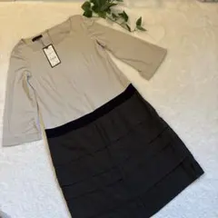 【新品タグ付き】　アイシービー　ICB ひざ丈ワンピース S ベージュ