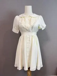 bobon21 ハートフリル ワンピース M アイボリー