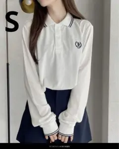 U.S.POLO ASSN ホワイト　長袖ポロシャツ　S