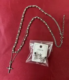 クロスネックレス 宇宙飛行士 星 ピアス セット